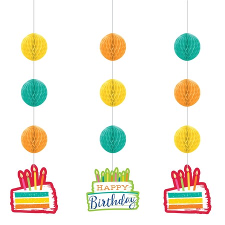 Creative Converting Festive Cake Hanging Cutouts, 39", 36PK 355780